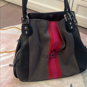 Coach Gray and Pink Shoulder Bag